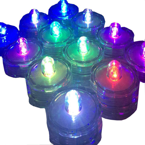 JYtrend Bright LED Floral Tea Light Submersible Lights for Party Wedding (RGB(Changing Color),