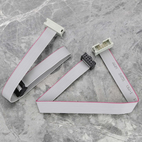 2Pcs 10 Pins IDC Extension Cable Male to Female Jumper Connector 2.54mm Pitch Double Row Flat Ribbon Cable