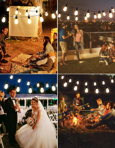 100FT 35 S14 Bulbs E12 Sockets,2700K Dimmable Lights,IP55 Outdoor String Lights with Shatterproof Patio Deals Vintage
