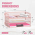 Daltack 3-Tier Paper Organizer - Mesh Desk Letter Tray with Handle for A4 File Folder, Pink