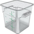Carlisle FoodService Products Squares, Square Food Storage Container, Stackable Design for Catering, 4 Quarts, Clear