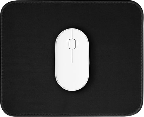 Black Mouse Pad - Cute Splash-proof Textured 10.2 x 8.2 Inch, Stitched Edge Non-Slip Waterproof Rubber