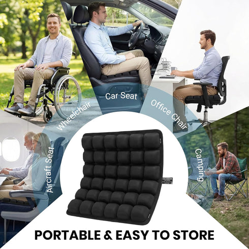 seektik Upgraded Inflatable Travel Seat Cushion for Airplane and Car, Portable Air Cushion for Long Flights, Office