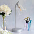 LD1080-SLV 16" Simple Designs Sleek Essentials Modern Industrial Metal Desk Lamp with Clear Glass Shade, for Office