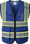 Reflective Safety Vest for Men Women, High Visibility Mesh Vest with 5 Pockets and Zipper Front, Meets ANSI/ISEA
