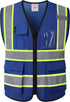 Reflective Safety Vest for Men Women, High Visibility Mesh Vest with 5 Pockets and Zipper Front, Meets ANSI/ISEA