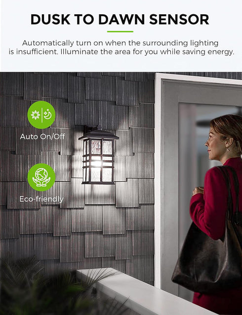 LOHAS Dusk to Dawn Sensor Light Bulbs, A19 12W (100 Watt Equivalent), LED Bright Porch Lighting, Daylight White 5000K,