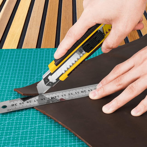 3-Pack Box Cutter Utility Knife, Retractable Ultra Sharp Blade with Anti-Slip Rubber Handle for Cutting
