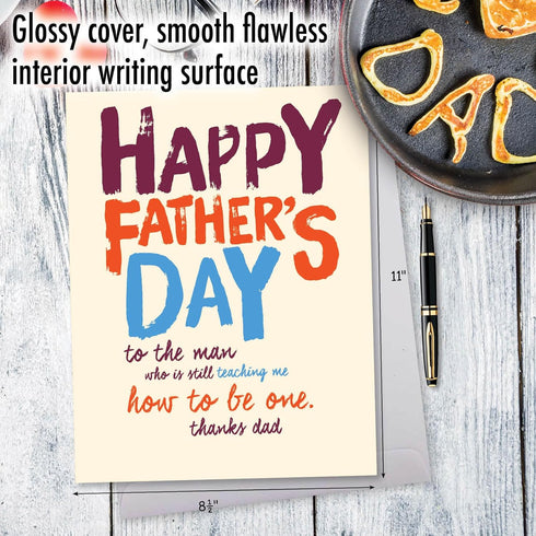 NobleWorks Jumbo Funny Father's Day Card (8.5 x 11 Inch) - Big Loving Greeting Card for Dad, Stepdad - Teacher J6946FDG