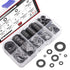 DYWISHKEY 700 Pieces Black Zinc Plated Steel Flat Washers Assortment Kit (9 Sizes M2-M12)
