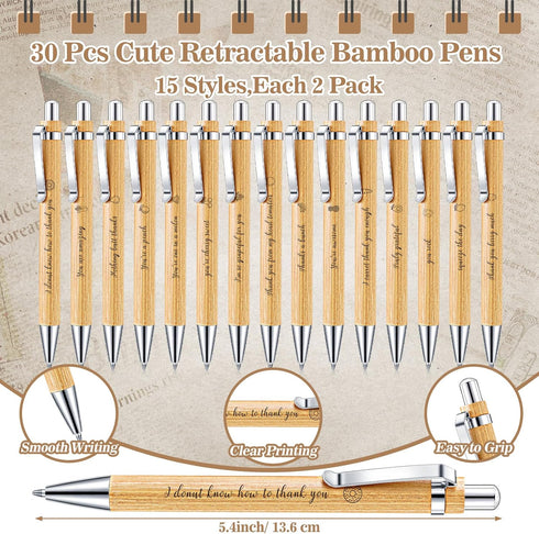Geyoga 60 Pcs Employee Appreciation Gifts, Thank You Spiral Kraft Notebooks with Bamboo Pens, Motivational Notebooks
