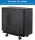 Mount-It! 4.87 8.5 Inch Computer Tower Stand, Adjustable Mobile CPU Stand with Wheels, Heavy-Duty Steel Rolling Cart