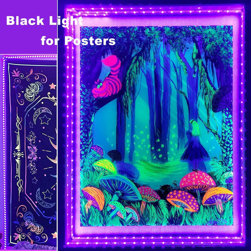 6.6ft 120 1.5m DC5V 10W Black Light LED Strips, Lamp Beads, USB Cable LED Black Light Strip Kit, Flexible Blacklight
