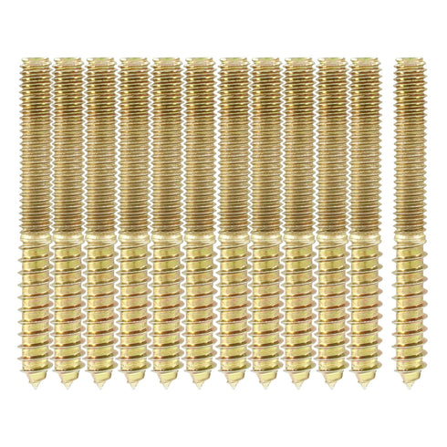 12 Pcs 5/16-18 x 3 Inch Hanger Bolts, Self-Tapping Double Headed Bolts for Wood Joint Furniture Accessories