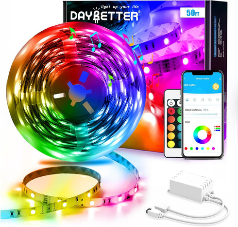 DAYBETTER Led Strip Lights Smart with App Control Remote, 5050 RGB for