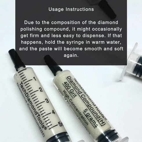 TechDiamondTools USA Made Kit of 3 Diamond Polishing Compound Paste - 1050, 1500, 3000 Grit for Marble, Glass, Metal