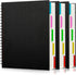 EUSOAR Notebook with Tabs, 3 Pack A4 Letter Size, Black Hardcover Spiral 5 Subject Notebook, 120 Sheets, 100GSM