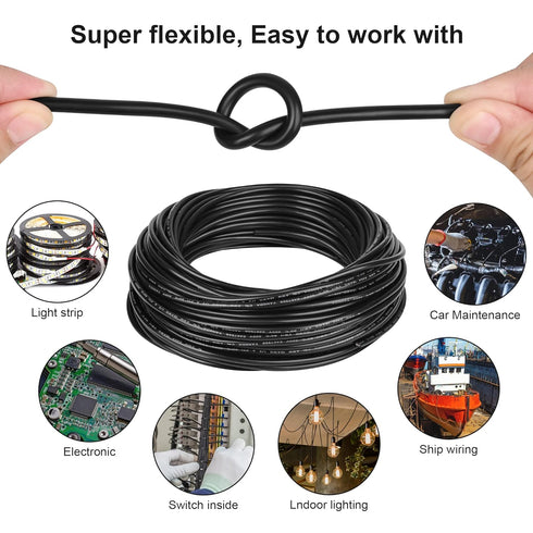 Lesnlok 16 2 16 50FT 2 Gauge Electrical Wire Conductor, AWG Stranded PVC Oxygen-Free Copper Cable, Core Flexible