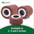 C.S. Unitec PTX Fleece Nonwoven Wheel, 280 Grit Metal & Wood Grinder Polisher Tool Attachment, 4" Diameter x 2" Wide