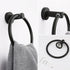 NearMoon 2 Pieces Bathroom Hardware Accessories, Towel Ring and Toilet Paper Holder, Matte Black