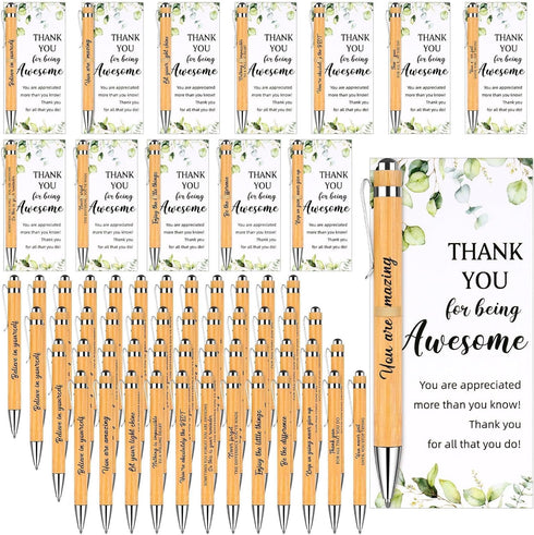 DAVAXI 96 Pcs Employee Appreciation Gifts Bulk Inspirational Ballpoint Pens with Thank You Gift Cards Motivational