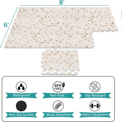 3/8-Inch Sorbus Wood Grain Floor Tiles Foam Mat EVA Interlocking Mats Tile Thick Flooring Wood Puzzle Exercise Mats