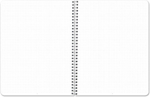BookFactory Ghost Grid Dot Journal, Large Bullet Notebook, 120 Pages, 8.5'' x 11'' Wire-O
