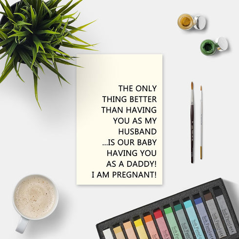 Bewoow Heartfelt Pregnancy Announcement Card for Husband - Romantic We're Pregnant Gift, Father's Day Card, Baby Reveal