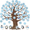 Whaline 104Pcs Winter Tree Bulletin Board Decoration, Snowflake Tree Snowman Penguin Cutouts for Holiday Party School