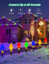C9 7Ft 4 C9 Bulbs, Christmas Pathway Stake Lights, String Lights with Jumbo Multicolor LED Stake, Christmas Decorations