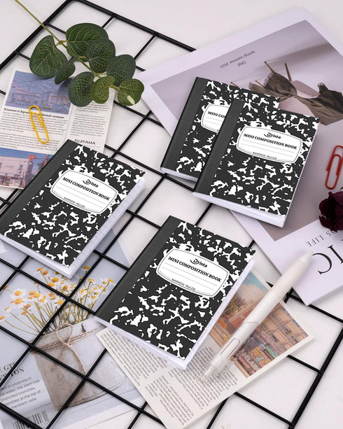 Mini Composition Notebooks Bulk, 40 Packs, 3.25 x 4.5 inch, Narrow Ruled, Black Pocket Notebooks for Students