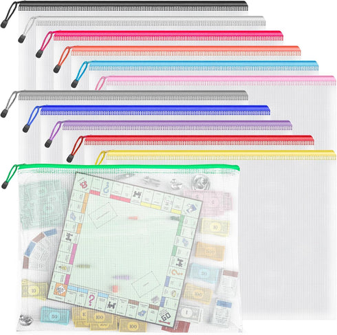 Umriox Zipper Pouch, 16.9x12.4 in, Extra Large Waterproof Zipper Bags for Office Supplies, Puzzles, Board Game Storage