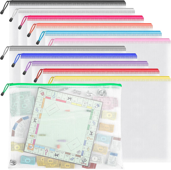 Umriox Zipper Pouch, 16.9x12.4 in, Extra Large Waterproof Zipper Bags for Office Supplies, Puzzles, Board Game Storage
