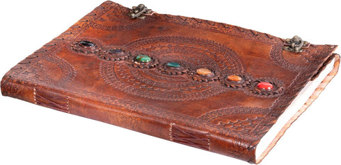 Leather Unlined Bound Journal | 13 x 10 inches Large Rustic Diary with 200 Pages