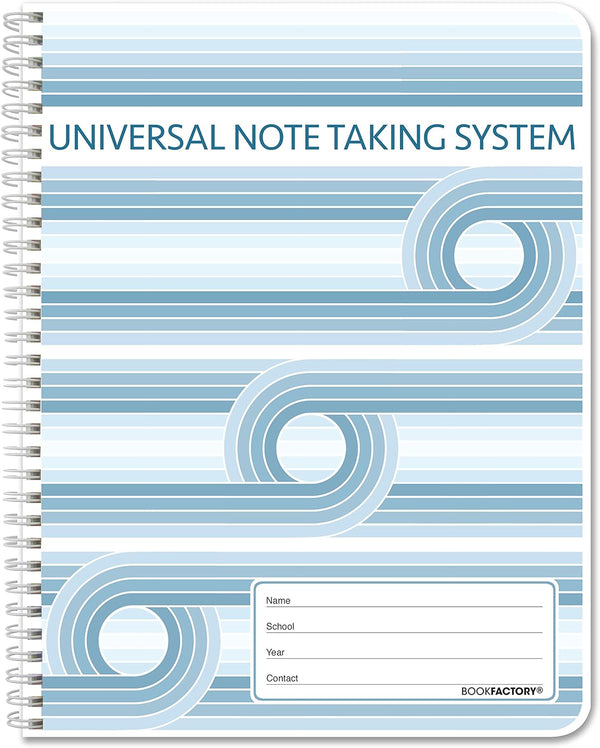 BookFactory Universal Note Taking System - Cornell Notes Notetaking Notebook, 120 Pages, 8.5" x 11" (LOG-120-7CW-A)