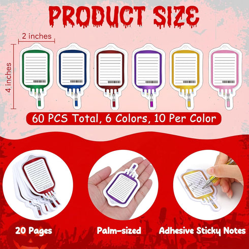 60 Sets Set 60 60 Syringe Pens Includes Fun Nurse Pens Blood Bag Sticky Notes Black Ink Ballpoint Pen Retractable