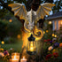 Dragon Tree Hugger Garden Statue - Resin Dragon Figurine Wall Hanger Sculptures Decor with Solar Lantern Lights