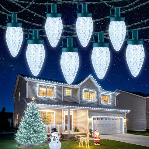 Brightown C9 LED Christmas String Lights, 33ft 50 LED Waterproof Strawberry String