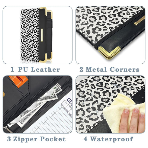YeeCASE Server Book, Waiter Wallet in High Quality Leather, with Money Pocket and Zipper Pouch, Restaurant Waitstaff