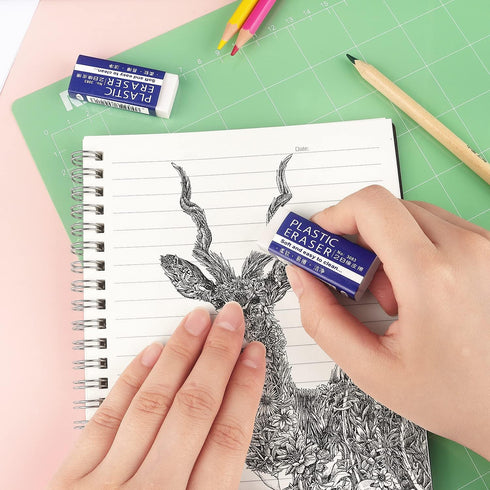 Tamaki 12 Pack Large White Pencil Erasers for School Office, Art Drawing