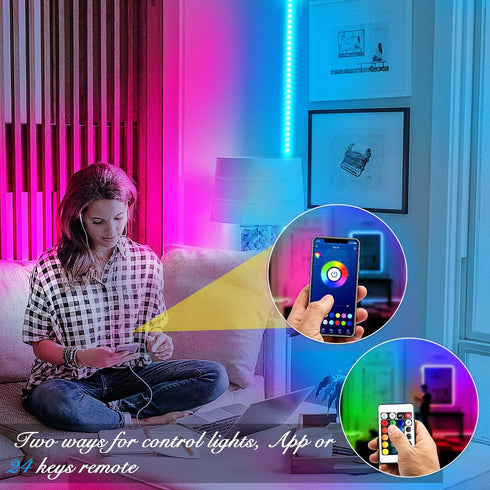 100ft 24V DAYBETTER LED Strip Lights RGB Lights Strip for Bedroom, Desk, Indoor Room Living Room Brithday Gifts Home