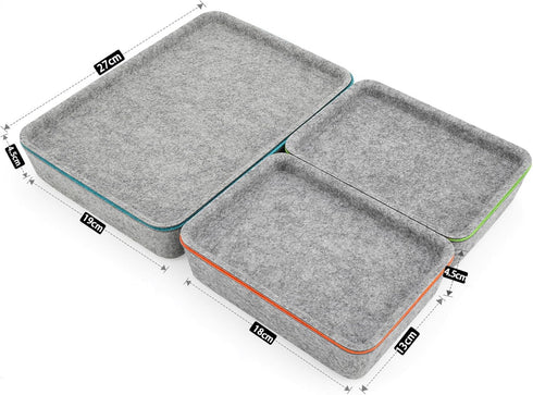 Welaxy Lidded Drawer Organizer Bins for Home Office Desktop Storage Box with Lid for Junk Makeup Stationery Organizing