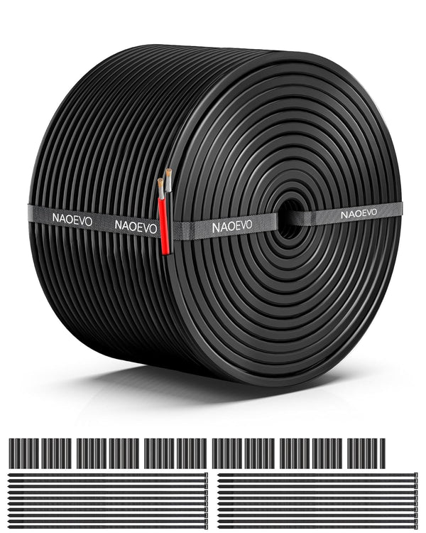 NAOEVO 16 Gauge Wire 2 Conductor Electrical Wire, 16 AWG Stranded PVC