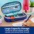 It's Academic Locking Pencil Case - Compact, High Capacity Travel Organizer Bag for Office & School Supplies, Blue