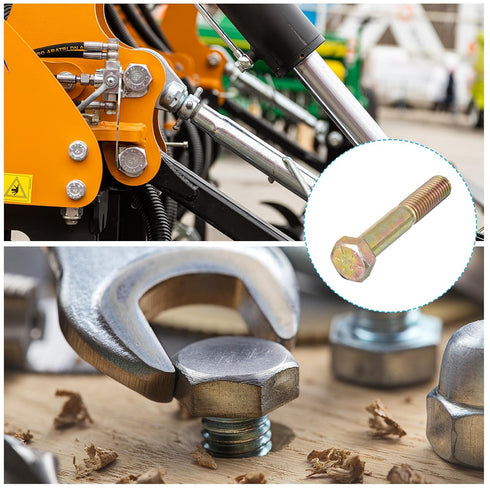 Hex Bolts (1/2-20x3") 4Pcs, Grade 8 Carbon Steel Zinc Plated Partial Threaded Hex Head Screw Bolt