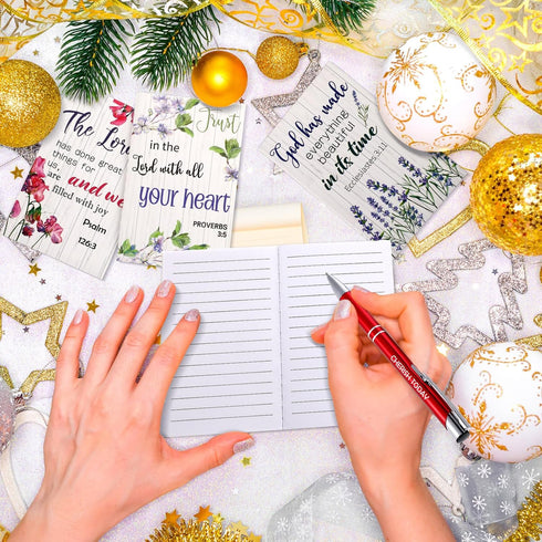 Seajan 80 Pcs Inspirational Gifts Set, 40 Motivational Ballpoint Pens, 40 Floral Prayer Journals for Women