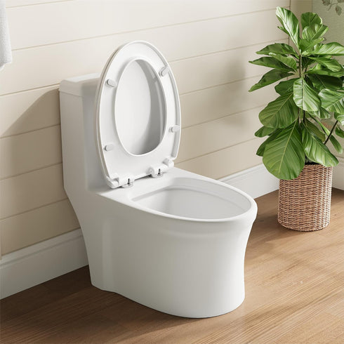 GarveeLife Toilet Seat Round, American Standard, Slow Close Lid, Quick Release Hinges, Non-Slip Bumpers, Easy Install