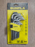 Torx Hex Key Allen Star Wrench Set, Short Arm Security Torx End Holes, 9 Pieces with Storage Case T10-T50