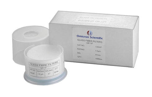 Omicron 130047 Borosilicate Glass Fiber Binder Free Filter, 1.6 µm, 47 mm, Pack of 100