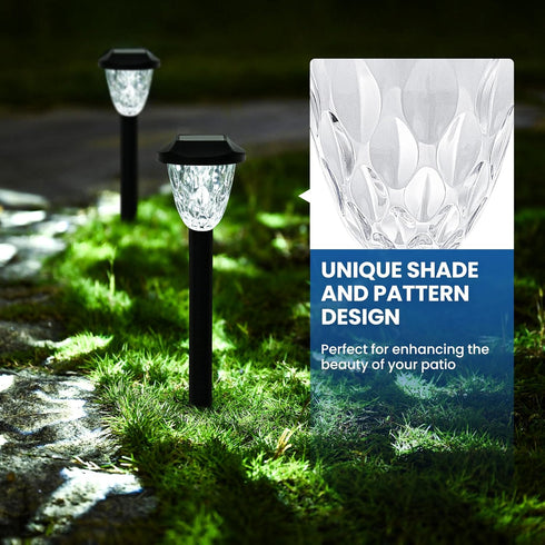 10 Pack GIGALUMI Solar Lights Outdoor, Solar Pathway Lights with Great Pattern, Waterproof Auto On/Off Light
